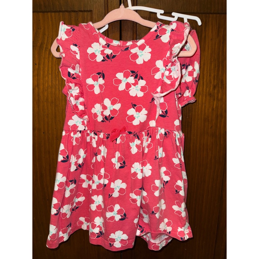Simple Joys by Carters Baby Girl Floral Dress and Bloomers Set Coral Pink 24M